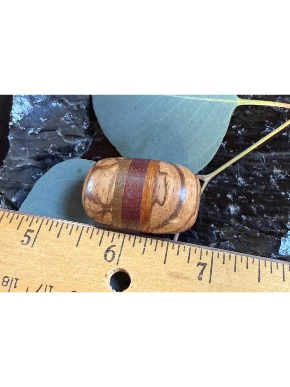 1.25" Handcrafted Multi-Tone Wooden Bead – Unique Grain & Design